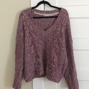 Urban Outfitters V-neck chunky cable-knit sweater